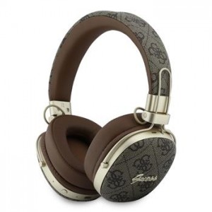 Guess Bluetooth Kopfhörer Over-Ear ENC Metal 4G Script Braun