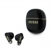 Guess TWS Kabellose Kopfhörer Gold Line Glossy Classic Logo Schwarz
