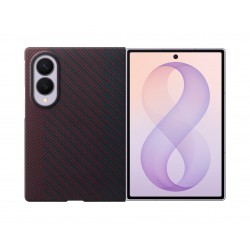 Original Samsung Z Fold 8 Carbon Magnethülle Rot + 2x Folien Antireflex