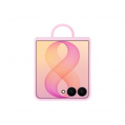 Original Samsung Z Flip 8 Schutzhülle Silikon Ring Magnet Rosa