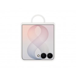 Original Samsung Z Flip 8 Silikon Ring Magnet Schutzhülle Weiß