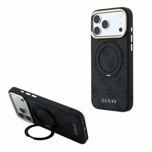 Guess iPhone 18 Pro Max Case 4G Ring Stand MagSafe Black