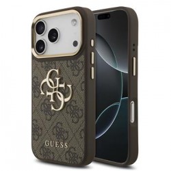 Guess iPhone 18 Pro Case 4G Metal Logo + Frame Brown