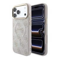 Guess iPhone 18 Pro Hülle Case 4G Metal Frame Embossed MagSafe Rosa