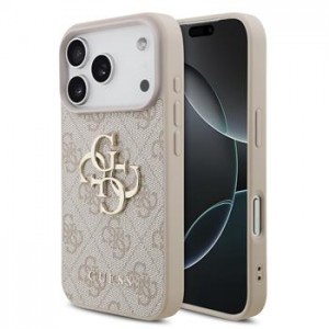 Guess iPhone 18 Pro Hülle Case 4G Metal Logo Rosa