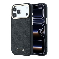 Guess iPhone 18 Pro Hülle Case 4G Metal Frame MagSafe Schwarz