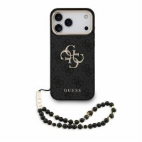 Guess iPhone 18 Pro Max Hülle Case 4G Metal Frame Armband Schwarz