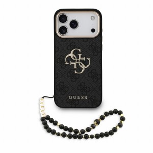 Guess iPhone 18 Pro Max Hülle Case 4G Metal Frame Armband Schwarz