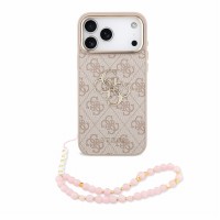Guess iPhone 18 Pro Max Hülle Case 4G Metal Frame Armband Rosa