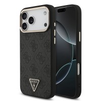 Guess iPhone 18 Pro Max Hülle Case 4G Strass Triangle Frame Metal MagSafe Schwarz