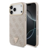 Guess iPhone 18 Pro Max Hülle Case 4G Strass Triangle Frame Metal MagSafe Rosa
