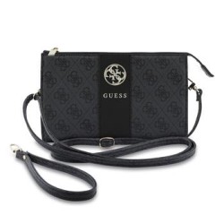 Guess Clutch Tasche 4G Stripe Metal Logo Schwarz