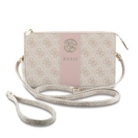Guess Clutch Tasche 4G Stripe Metal Logo Rosa