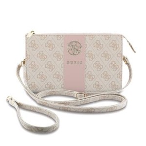 Guess Clutch Bag 4G Stripe Metal Logo Pink