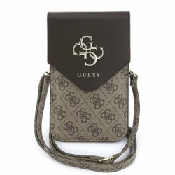 Guess Phone Schultertasche Grained 4G Metal Logo Braun