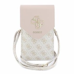 Guess Phone Schultertasche Grained 4G Metal Logo Rosa