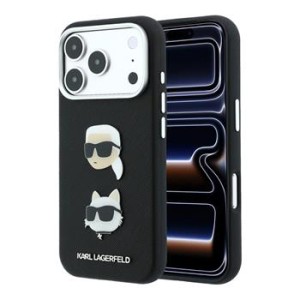 Karl Lagerfeld iPhone 18 Pro / 17 Pro Case Saffiano K & CH Heads Black