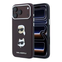 Karl Lagerfeld iPhone 18 Pro Max / 17 Pro Max Hülle Case Saffiano K & CH Heads Burgundy