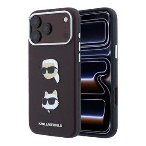 Karl Lagerfeld iPhone 18 Pro Max / 17 Pro Max Hülle Case Saffiano K & CH Heads Burgundy