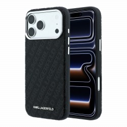 Karl Lagerfeld iPhone 18 Pro Max Case MagSafe Allover Metal Frame + Logo Black