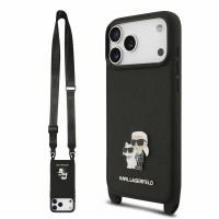 Karl Lagerfeld iPhone 18 Pro Hülle Case Saffiano Crossbody Schwarz