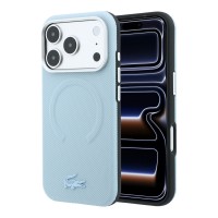 Lacoste iPhone 18 Pro / 17 Pro Hülle Case Metal Frame Petit Pique MagSafe Blau