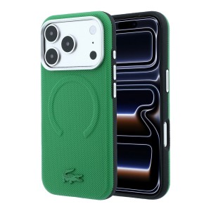 Lacoste iPhone 18 Pro / 17 Pro Hülle Case Metal Frame Petit Pique MagSafe Grün