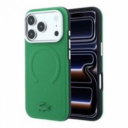 Lacoste iPhone 18 Pro Max Case Metal Frame Petit Pique MagSafe Green