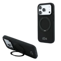 Lacoste iPhone 18 Pro Max / 17 Pro Max Petit Pique Ring Stand MagSafe Black