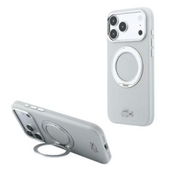 Lacoste iPhone 18 Pro Max / 17 Pro Max Petit Pique Ringständer MagSafe Grau