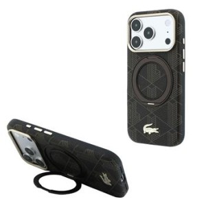 Lacoste iPhone 18 Pro Max / 17 Pro Max Petit Pique Ringständer MagSafe Braun