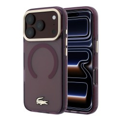 Lacoste iPhone 18 Pro / 17 Pro Case Frosted Finish MagSafe Burgundy