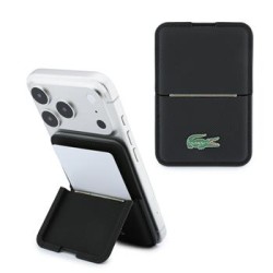 Lacoste Petit Pique MagSafe Magnet Portemonnaie mit Ständer Schwarz