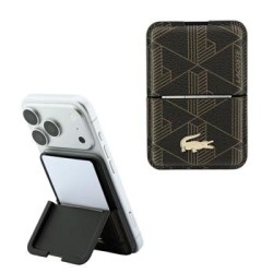 Lacoste Petit Pique MagSafe Magnet Portemonnaie mit Ständer Braun