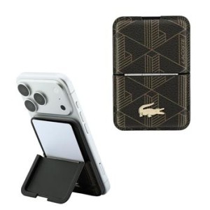 Lacoste Petit Pique MagSafe Magnetic Wallet with Stand, Brown