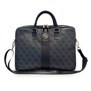 Guess Notebook 14 Inch Laptop Bag 4G Stripe Metal Logo Black
