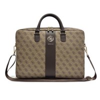 Guess Notebook 14 Zoll Laptop Bag Tasche 4G Stripe Metal Logo Braun
