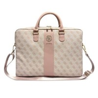 Guess Notebook 14 Zoll Laptop Bag Tasche 4G Stripe Metal Logo Rosa