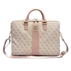 Guess Notebook 14 Inch Laptop Bag 4G Stripe Metal Logo Pink
