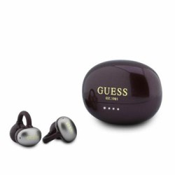 Guess Bluetooth OWS Headphones Metallic Finish Classic Logo Burgundy