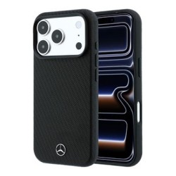 Mercedes iPhone 18 Pro Max / 17 Pro Max Case Wood Semi Wrap MagSafe Black