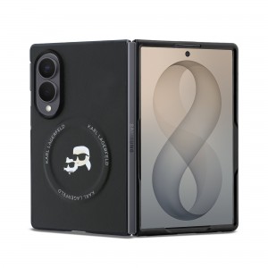 Karl Lagerfeld Samsung Z Fold 8 Tasche Book Case Magnetic Karl Choupette Schwarz