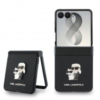 Karl Lagerfeld Samsung Z Flip 8 Tasche Book Case Saffiano Karl Choupette Schwarz