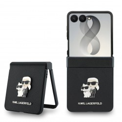 Karl Lagerfeld Samsung Z Flip 8 Tasche Book Case Saffiano Karl Choupette Schwarz