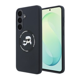 Karl Lagerfeld Samsung S26 FE Hülle Case Silicone Heads Magnetic Schwarz