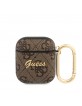 Guess AirPods 1 / 2 Case Cover Script 4G Metal Brown