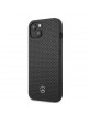 Mercedes iPhone 13 Case Cover Perforated Genuine Leather Grey