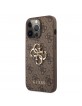 Guess iPhone 13 Pro Max Hülle Case Cover Big Metal Logo 4G Braun