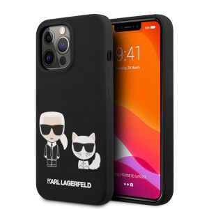 Karl Lagerfeld iPhone 13 Pro Max Hülle Case Silikon K & C Schwarz