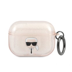 Karl Lagerfeld AirPods Pro Case Cover Glitter Karl`s Head Gold